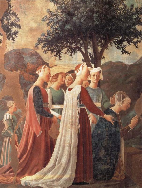 Piero della Francesca Die Konigin von Saba betet das Kreuzesholz and Ausschnitt Spain oil painting art